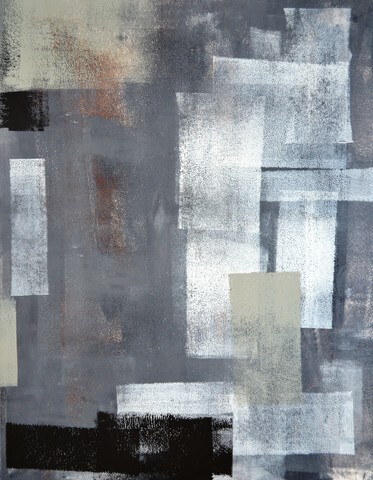 Grey and Green Abstract Art Painting